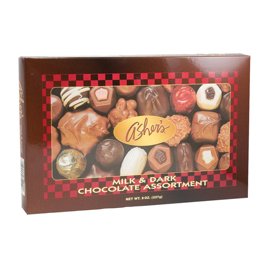 Asher's Milk and Dark Chocolate Assortment Gift Box - 12 Count