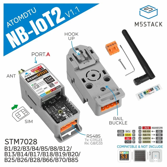 ATOMIC DTU NB-IoT2 Global Version v1.1 (SIM7028) - m5stack-store