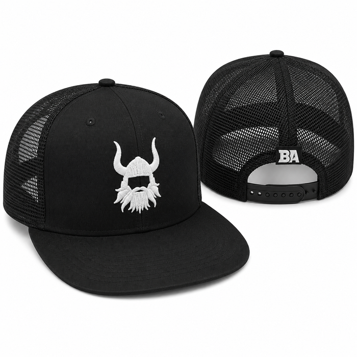 BA Black and White Flat Bill Mesh Hat