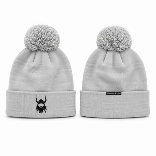 BA Warrior Grey Pom Beanie
