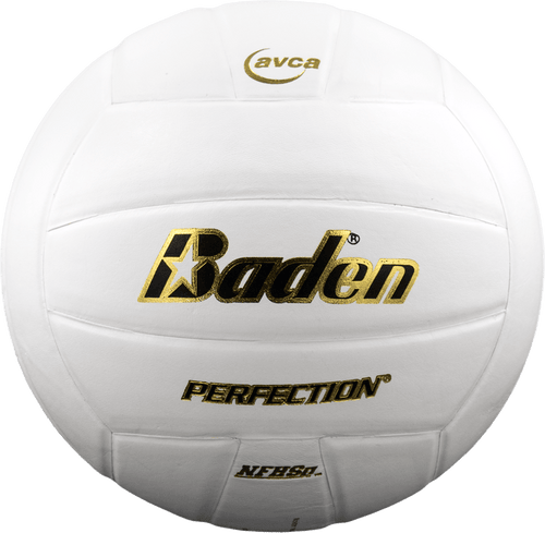 Baden Perfection NFHS Leather Volleyball Equipment Baden White/White