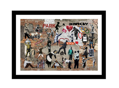 Banksy Graffiti Street Art Collage Banksy street art Banksy mural abstract