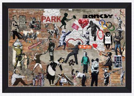 Banksy Graffiti Street Art Collage Banksy street art Banksy mural abstract