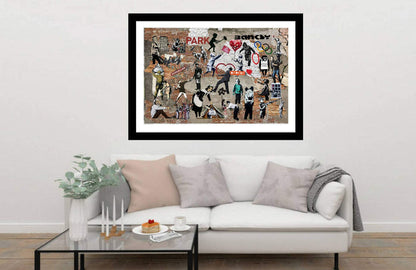 Banksy Graffiti Street Art Collage Banksy street art Banksy mural abstract