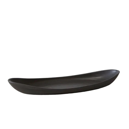 Simon Pearce Barre serving platter in sleek slate with a modern, rectangular design perfect for presenting appetizers or desserts.