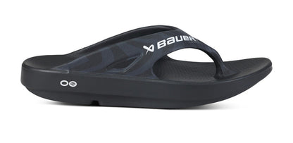 BAUER/OOFOS Men's OOriginal Sport Sandal – Black Asphalt lateral view