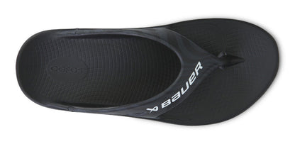 BAUER/OOFOS Men's OOriginal Sport Sandal – Black Asphalt top view