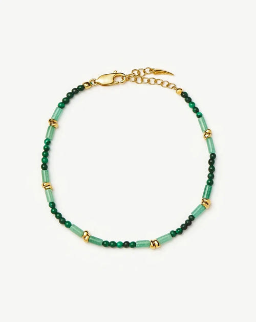 Beaded Gemstone Bracelet | 18ct Gold Plated/Mojito Green Bracelets Missoma