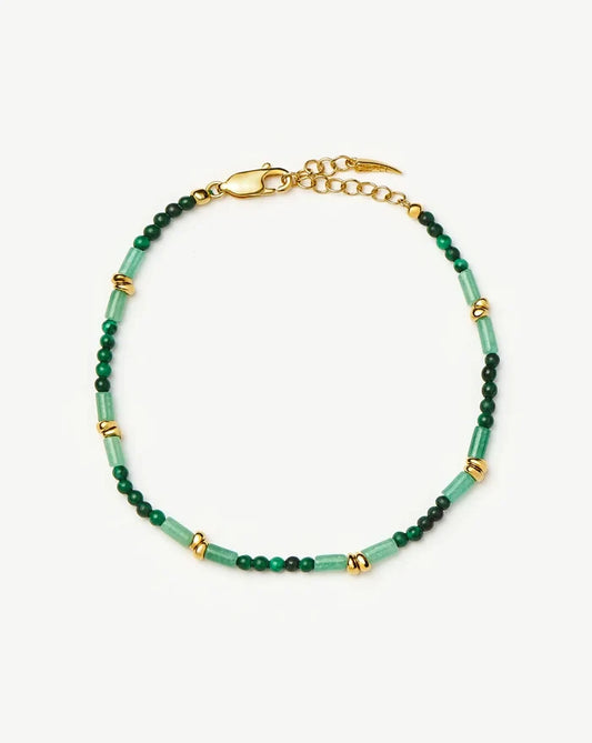 Beaded Gemstone Bracelet | 18ct Gold Plated/Mojito Green Bracelets Missoma