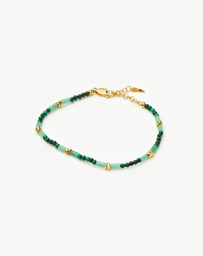 Beaded Gemstone Bracelet | 18ct Gold Plated/Mojito Green Bracelets Missoma