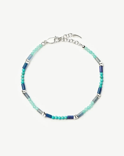 Beaded Gemstone Bracelet | Silver Plated/Lagoon Blue Bracelets Missoma