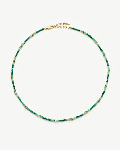 Beaded Gemstone Choker | 18ct Gold Plated/Mojito Green Necklaces Missoma
