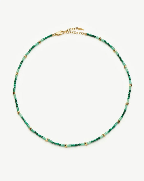 Beaded Gemstone Choker | 18ct Gold Plated/Mojito Green Necklaces Missoma