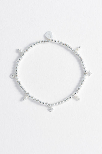 Beaded Star Pearl Charm Bracelet