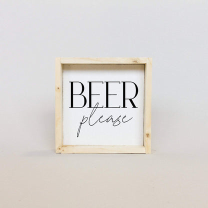 rustic wooden beer please sign