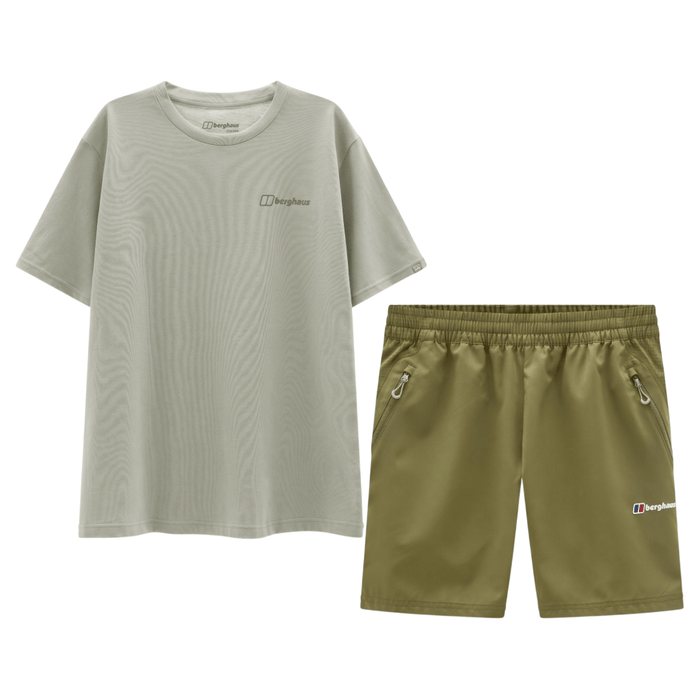 Berghaus Men's 2 Piece Co Ord Set Green T-Shirt & Shorts