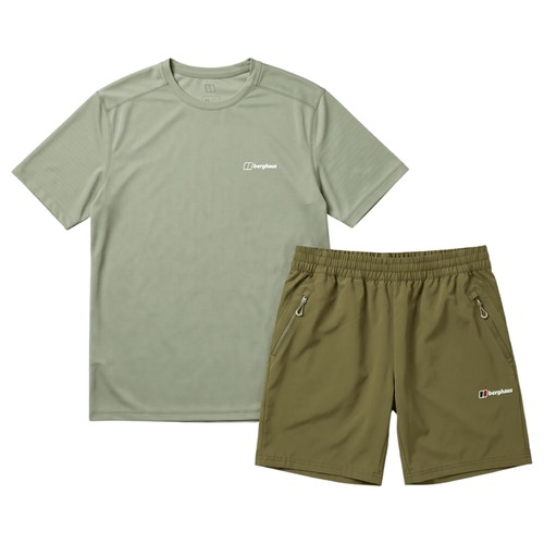 Berghaus Men's 2 Piece Co Ord Set Green T-Shirt & Shorts