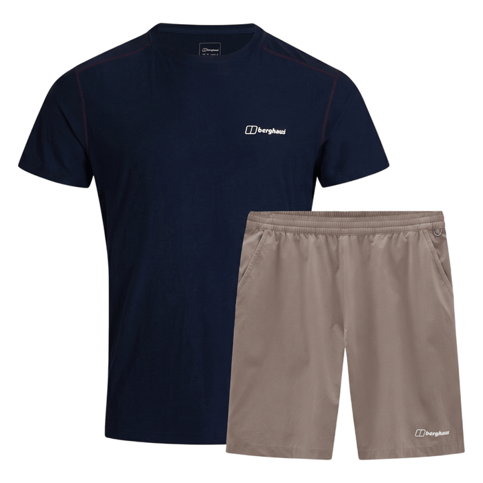 Berghaus Men's 2 Piece Co Ord Set Navy/Brown T-Shirt & Shorts