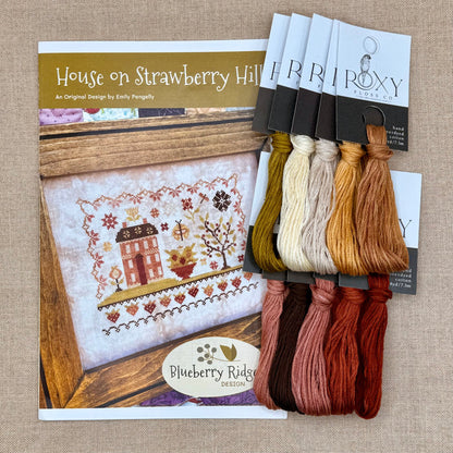 Blueberry Ridge Design - House on Strawberry Hill - Cross Stitch Chart and/or Roxy Floss Co Threads