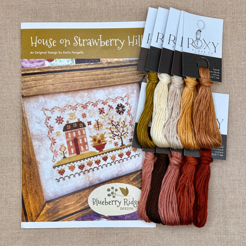 Blueberry Ridge Design - House on Strawberry Hill - Cross Stitch Chart and/or Roxy Floss Co Threads