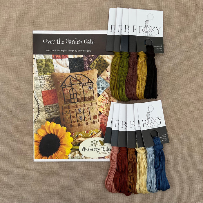 Blueberry Ridge Design - Over the Garden Gate - Cross Stitch Chart and/or Roxy Floss Co Threads