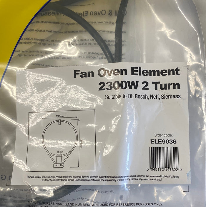 Bosch Neff 2300W Oven Cooker Element ELE9036