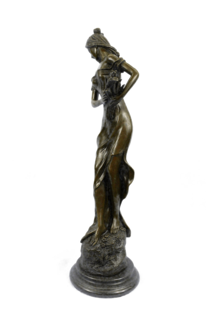 Bronze Statue Sculpture Sexy Lady Art Nouveau Deco Lost Wax Home Decor Figurine