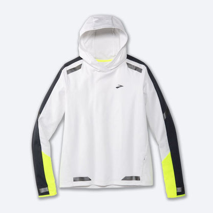 Brooks Women's Run Visible Thermal Hoodie Apparel Brooks Small White/Asphalt/Nightlife