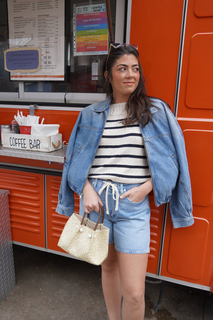 Brynn Drawstring Short-Denim-Uniquities