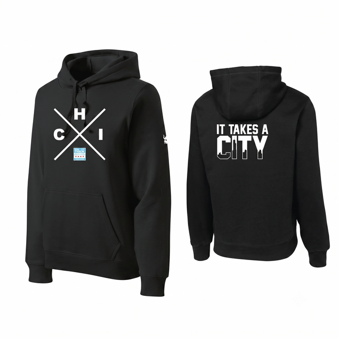 BTS Chicago "It Takes a City" Black Fleece Hoodie