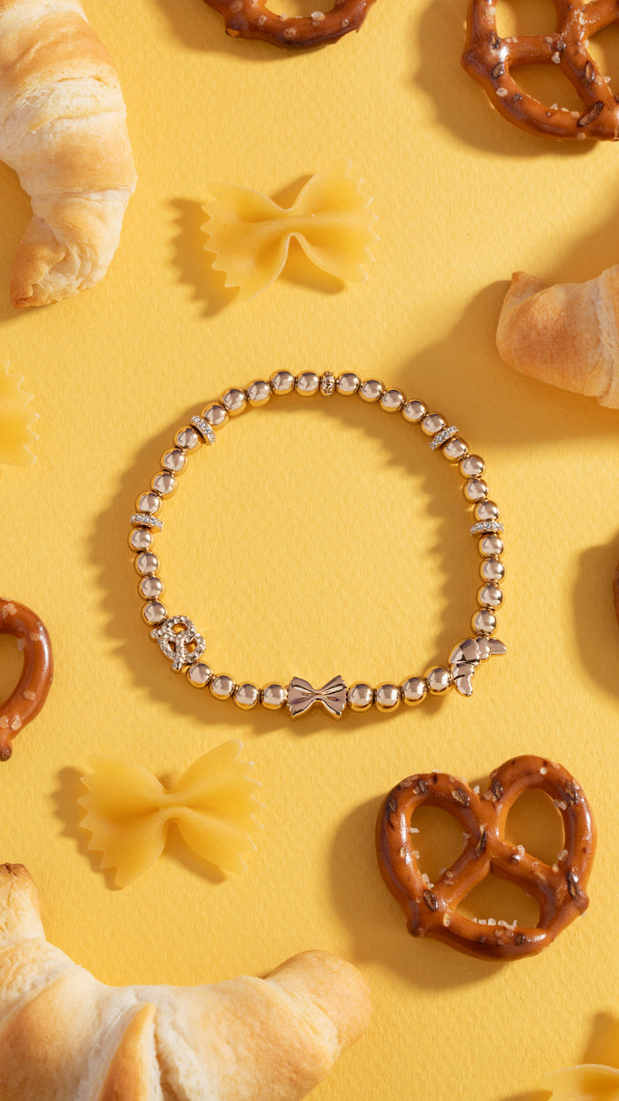 'Carbs are My Love Language' Beaded Stretch Bracelet