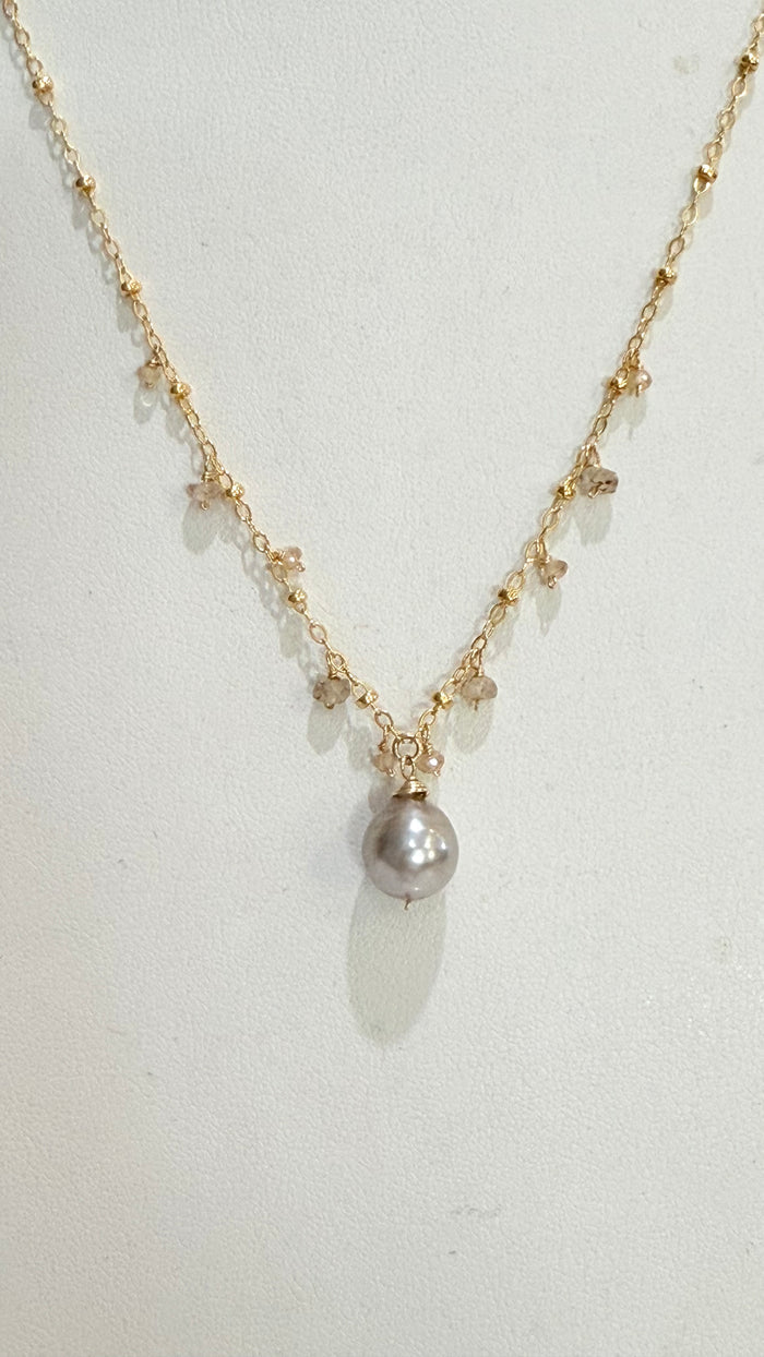 Celestial necklace - Champagne Pearl