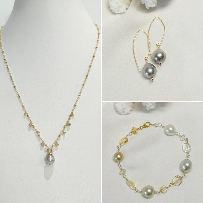 Celestial necklace - Champagne Pearl