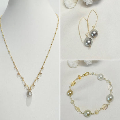 Celestial necklace - Champagne Pearl