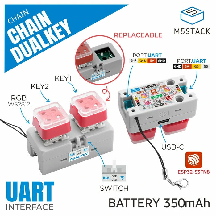 Chain Dual Key with ESP32-S3 - m5stack-store