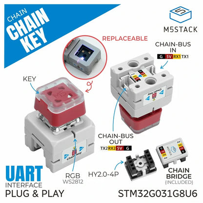 Chain Mechanical Key Button (STM32G031) - m5stack-store