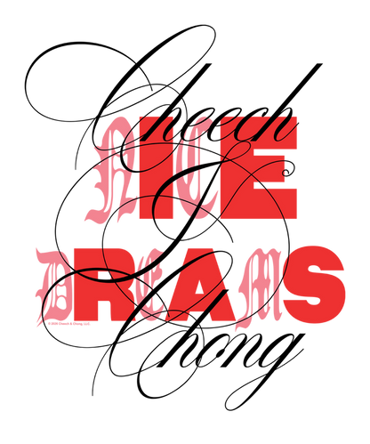 Cheech & Chong Nice Dreams Red Typography T-Shirt
