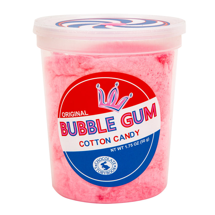 Chocolate Storybook Bubble Gum Flavored Cotton Candy Tubs - 12 Count