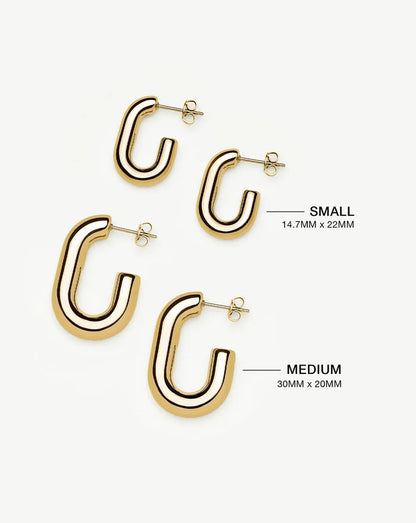 Chubby Oval Medium Hoop Earrings | 18ct Gold Plated Earrings Missoma