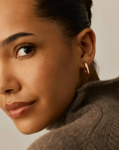 Chubby Oval Small Hoop Earrings | 18ct Gold Plated Earrings Missoma