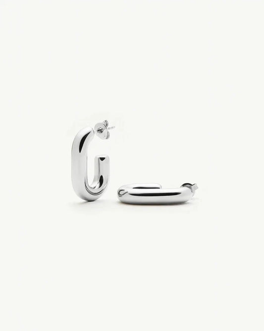 Chubby Oval Small Hoop Earrings | Platinum Plated Earrings Missoma