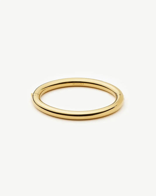 Chunky Round Hinged Bangle | 18ct Gold Plated Bracelets Missoma
