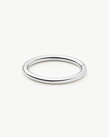 Chunky Round Hinged Bangle | Platinum Plated Bracelets Missoma