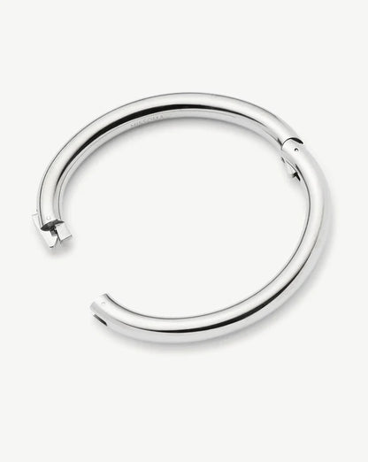 Chunky Round Hinged Bangle | Platinum Plated Bracelets Missoma