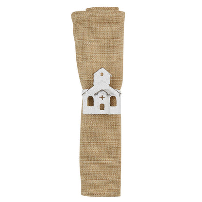 white church napkin ring