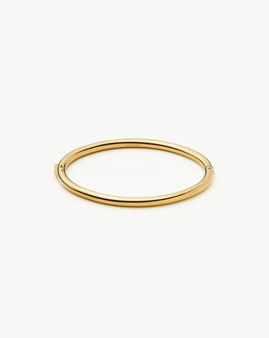 Classic Round Hinged Bangle | 18ct Gold Plated Bracelets Missoma