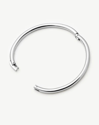 Classic Round Hinged Bangle | Platinum Plated Bracelets Missoma