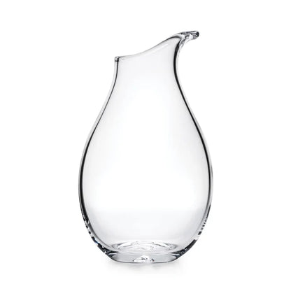 Elegant Simon Pearce Cloud Carafe with a smooth, transparent glass body and rounded design, perfect for serving beverages.
