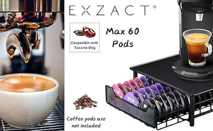 Coffee Capsule Storage Drawer and Coffee Machine Stand for Tassimo Pods | EXTS120-60 | Black