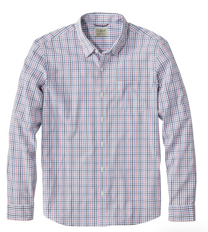 Comfort Stretch Performance Shirt Long Sleeve Slightly Fitted Plaid Men's Regular